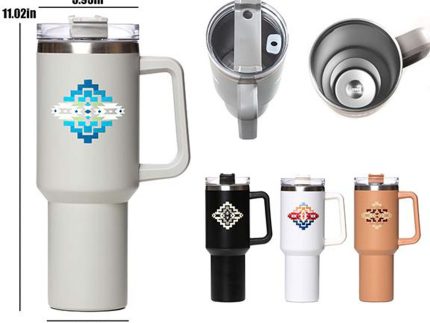 40 oz Double Walled Stainless Steel Travel Mug w/handle