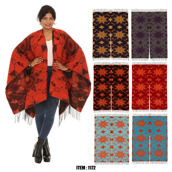 Starburst Design Poncho - Image 1