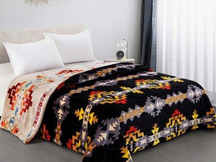 Thick Luxurious Faux Fur Printed Reversible Blanket, King